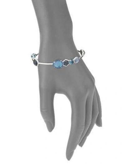 Shop Ippolita Rock Candy Eclipse Mixed Stone & Sterling Silver Bangle Bracelet In Silver/blue