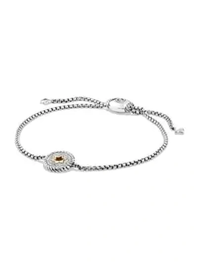 Shop David Yurman Cable Collectibles Star Of David Charm Bracelet With Diamonds And 18k Gold In Silver Gold