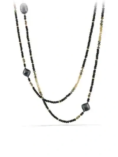 Shop David Yurman Midnight Ice Châtelaine Necklace With Hematine, Black Spinel & 18k Gold In Hematine-gold