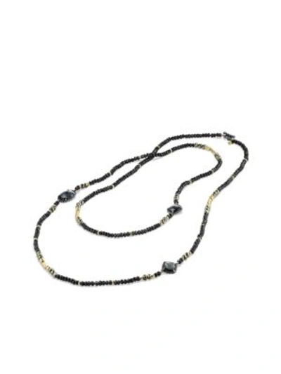 Shop David Yurman Midnight Ice Châtelaine Necklace With Hematine, Black Spinel & 18k Gold In Hematine-gold