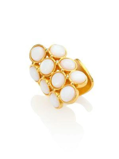 Shop Stephanie Kantis Groove Coin Moonstone Ring In Gold Moonstone