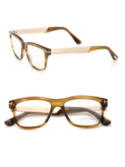 Shop Tom Ford Square Optical Glasses In Tan