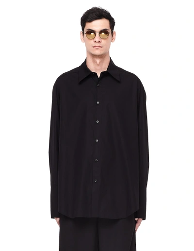Shop Yang Li Cotton Oversized Shirt In Black