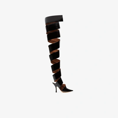 Shop Y/project Black Spiral 110 Patent Leather Boots