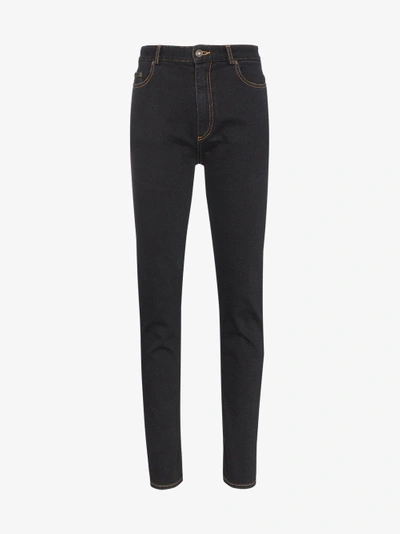 Shop Y/project Y / Project Slim Fit Back Cut Out Jeans In Black