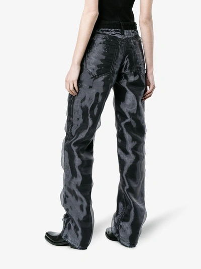 Shop Y/project Y / Project Straight Leg Jeans With Organza In Black