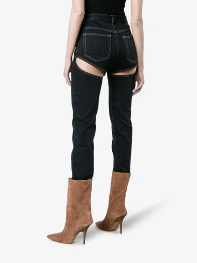 Shop Y/project Y / Project Slim Fit Back Cut Out Jeans In Black