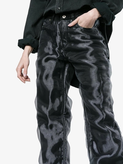 Shop Y/project Y / Project Straight Leg Jeans With Organza In Black