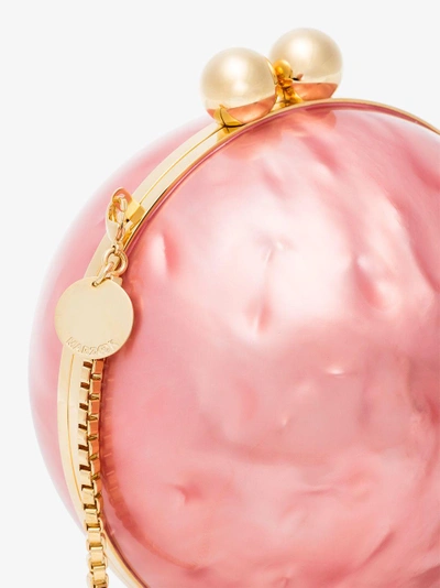 Shop Marzook Pink Lucid Pearlescent Sphere Clutch In Pink/purple