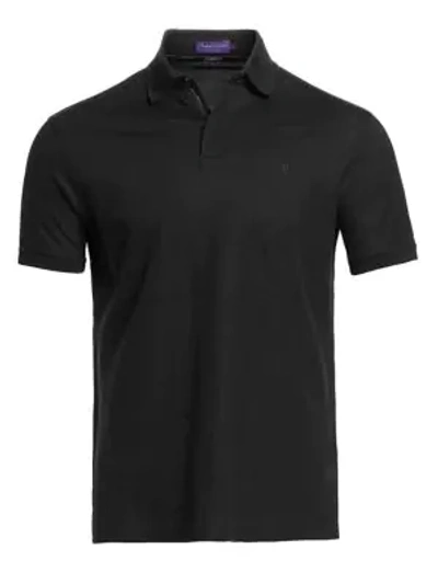 Shop Ralph Lauren Rlx Solid Zip Polo In Black