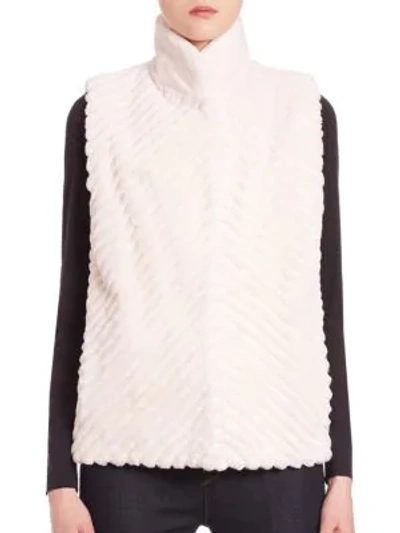 Shop The Fur Salon Reversible Fur Vest In White