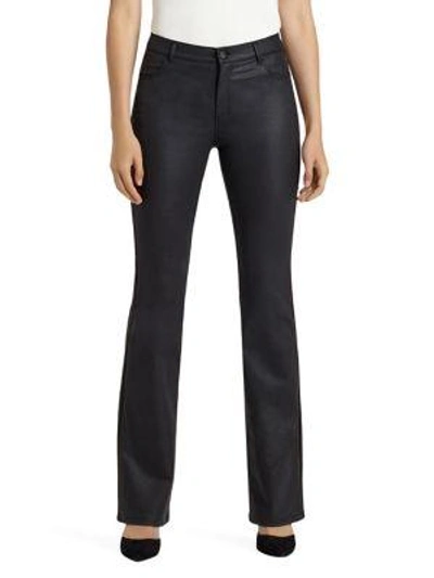 Shop Lafayette 148 Thompson Waxed Bootcut Jeans In Black