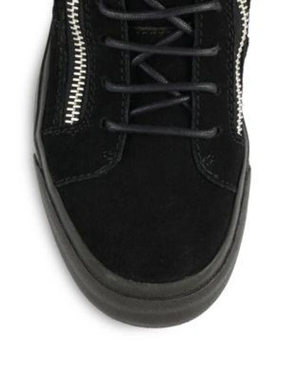 Shop Giuseppe Zanotti Suede High-top Platform Sneakers In Black