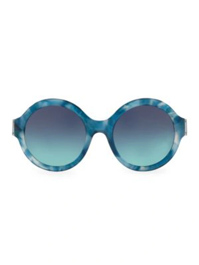 Shop Dolce & Gabbana 53mm Round Sunglasses In Blue