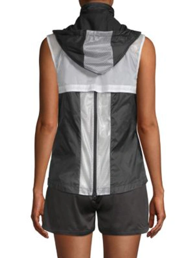 Shop Blanc Noir Moonlight Hooded Nylon Vest In Black