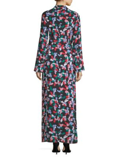 Shop Equipment Britten Floral-print Dress In True Black Multi
