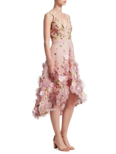 Shop Marchesa Notte Sequin And Lace Gown In Blush