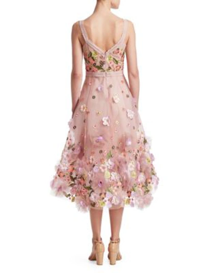 Shop Marchesa Notte Sequin And Lace Gown In Blush