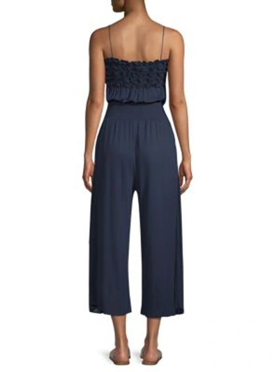 Shop Rebecca Taylor Sleeveless Jersey Jumpsuit In Navy