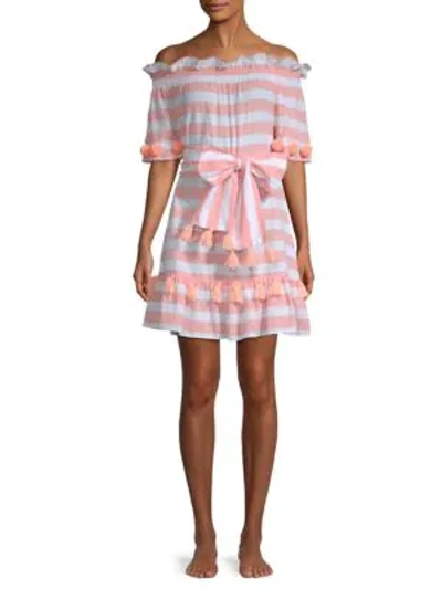 Shop Sundress Lily Striped Dress In Coral Stripe