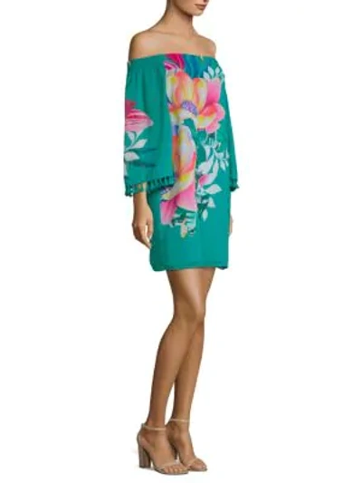 Shop Trina Turk California Dreaming Amaris Off-the-shoulder Dress In Multi