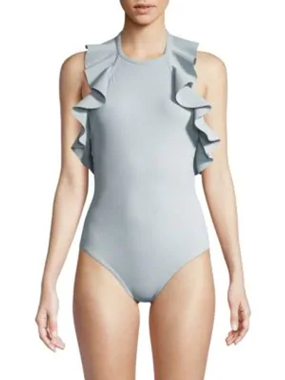 Shop Karla Colletto Swim One-piece Zaha Swimsuit In Powder Blue