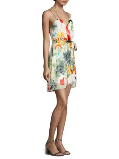 Shop Alice And Olivia Susana Faux Wrap Dress In Greenwich Garden Soft Cream