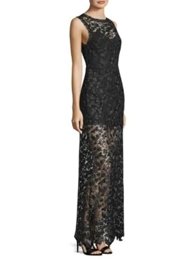 Shop Alice And Olivia Danielle Lace Sheer Maxi Dress In Black