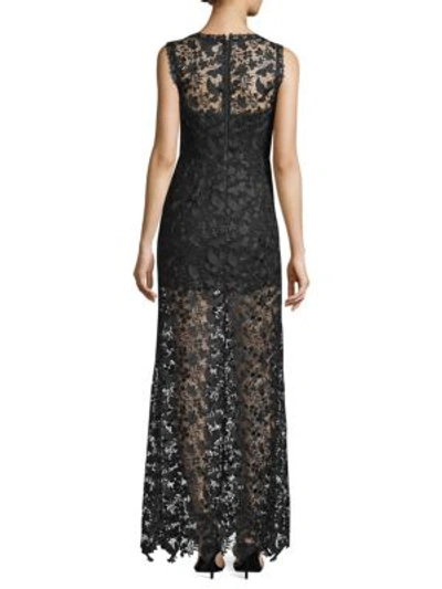 Shop Alice And Olivia Danielle Lace Sheer Maxi Dress In Black