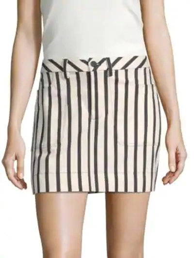 Shop Alice And Olivia Gail Striped Mini Skirt In Monochrome Stripe