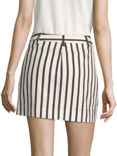 Shop Alice And Olivia Gail Striped Mini Skirt In Monochrome Stripe