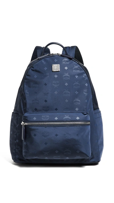 Shop Mcm Dieter Medium Backpack In Navy Blue