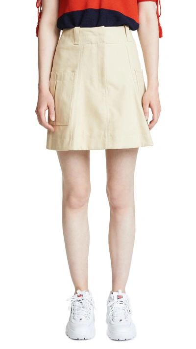 Shop Carven Cotton Gabardine Miniskirt With Pocket In Orange