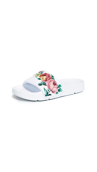Fila Drifter Embroidery Slides In White desert Flower jelly Bean