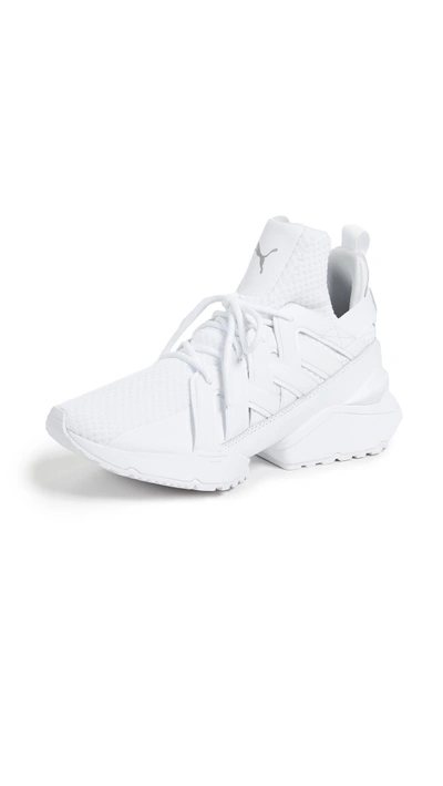 Shop Puma Muse Echo Ep Sneakers In  White/ White