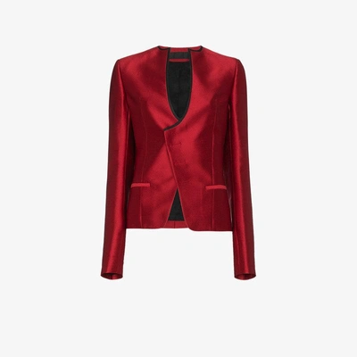 Shop Haider Ackermann Piping Detail Silk Blend Blazer In Red