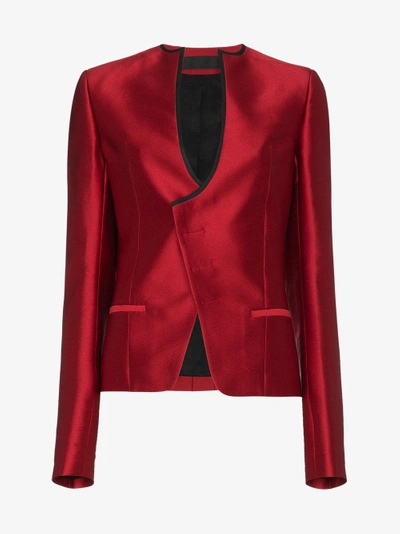 Shop Haider Ackermann Piping Detail Silk Blend Blazer In Red