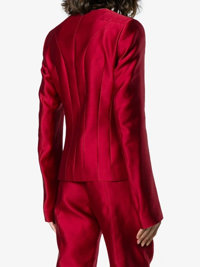 Shop Haider Ackermann Piping Detail Silk Blend Blazer In Red