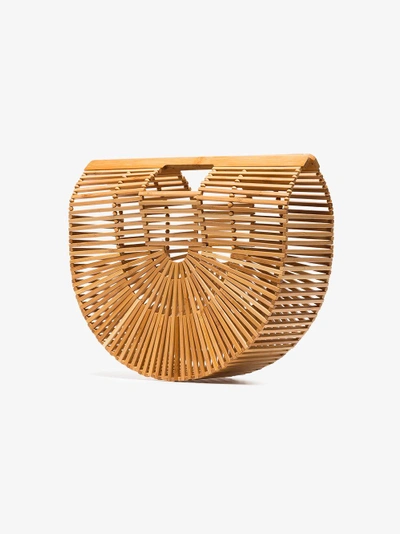 Shop Cult Gaia Grosse 'ark' Clutch Aus Bambus In Nude/neutrals