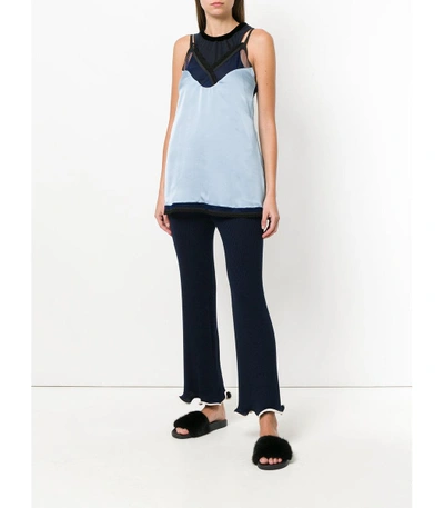 Shop Sacai Camisole Layer Blouse In Blue