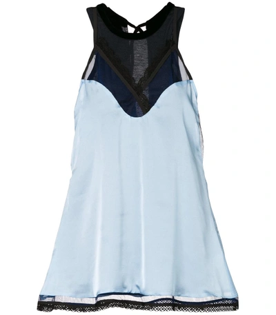 Shop Sacai Camisole Layer Blouse In Blue