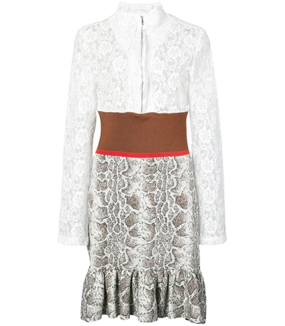 Shop Chloé Lace Patterned Dress In White