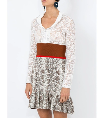 Shop Chloé Lace Patterned Dress In White