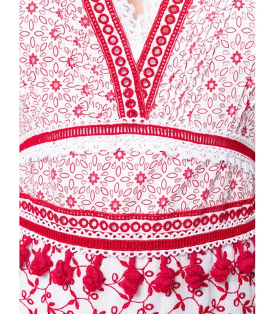 Shop Altuzarra Printed V-neck Dress In Red/white
