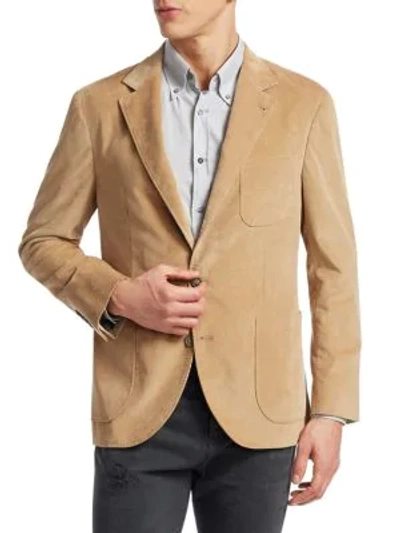 Shop Brunello Cucinelli Corduroy Blazer Jacket In Camel