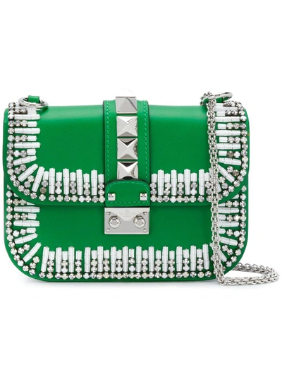 Shop Valentino Garavani Lock Bead-embellished Shoulder Bag