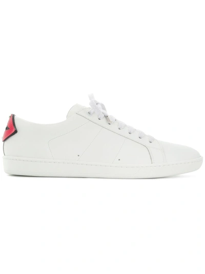 Shop Saint Laurent Signature Court Sl/01 Lips Sneakers - White