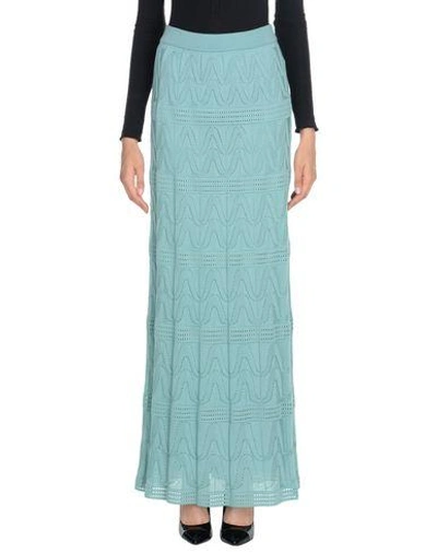 Shop M Missoni Maxi Skirts In Light Green