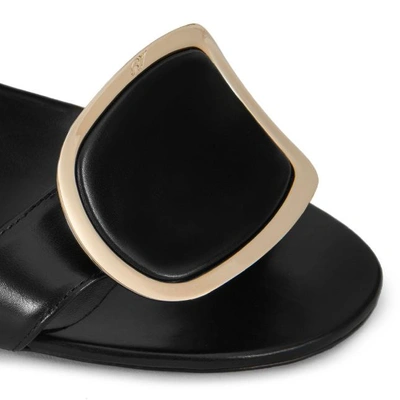 Shop Roger Vivier Podium Chips West Buckle Sandals In Black