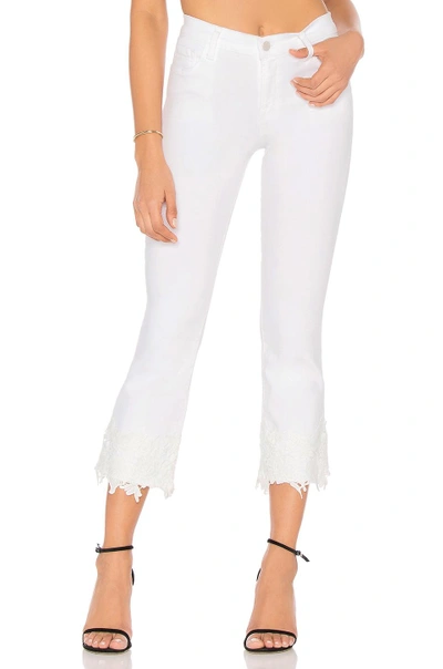 Shop J Brand Selena Mid Rise Crop Boot In White Lace